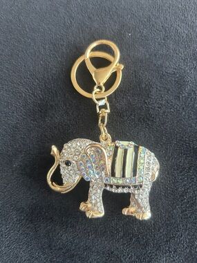 Natasha Couture Lucky Elephant Keychain Purse Charm New